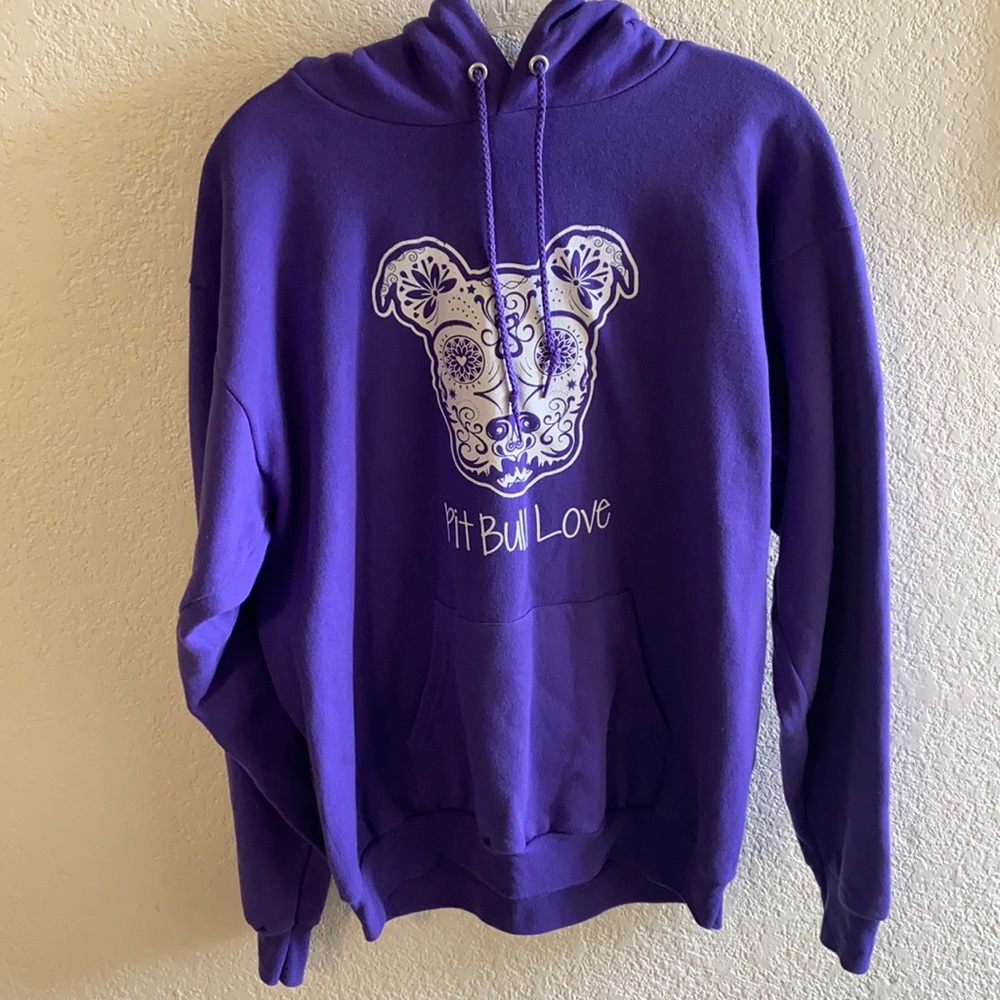 Purple Pitbull Love Hoodie Size Medium